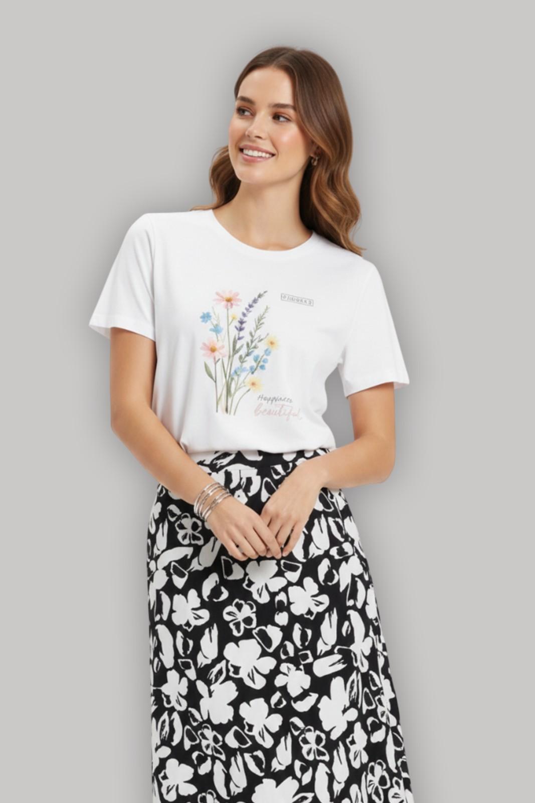 FLOWER GRAPHIC PRINTED REGULAR T-SHIRT