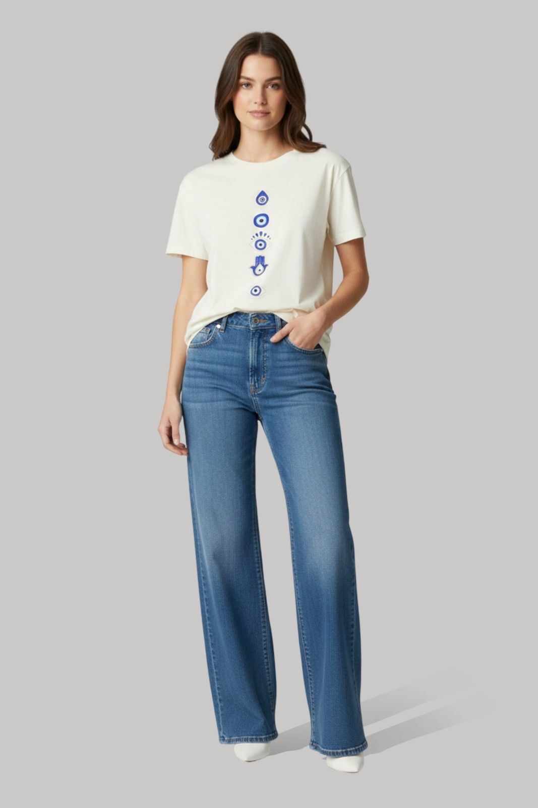 EVIL EYE GRAPHIC PRINTED REGULAR T-SHIRT