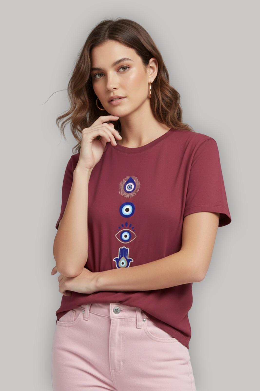EVIL EYE GRAPHIC PRINTED REGULAR T-SHIRT