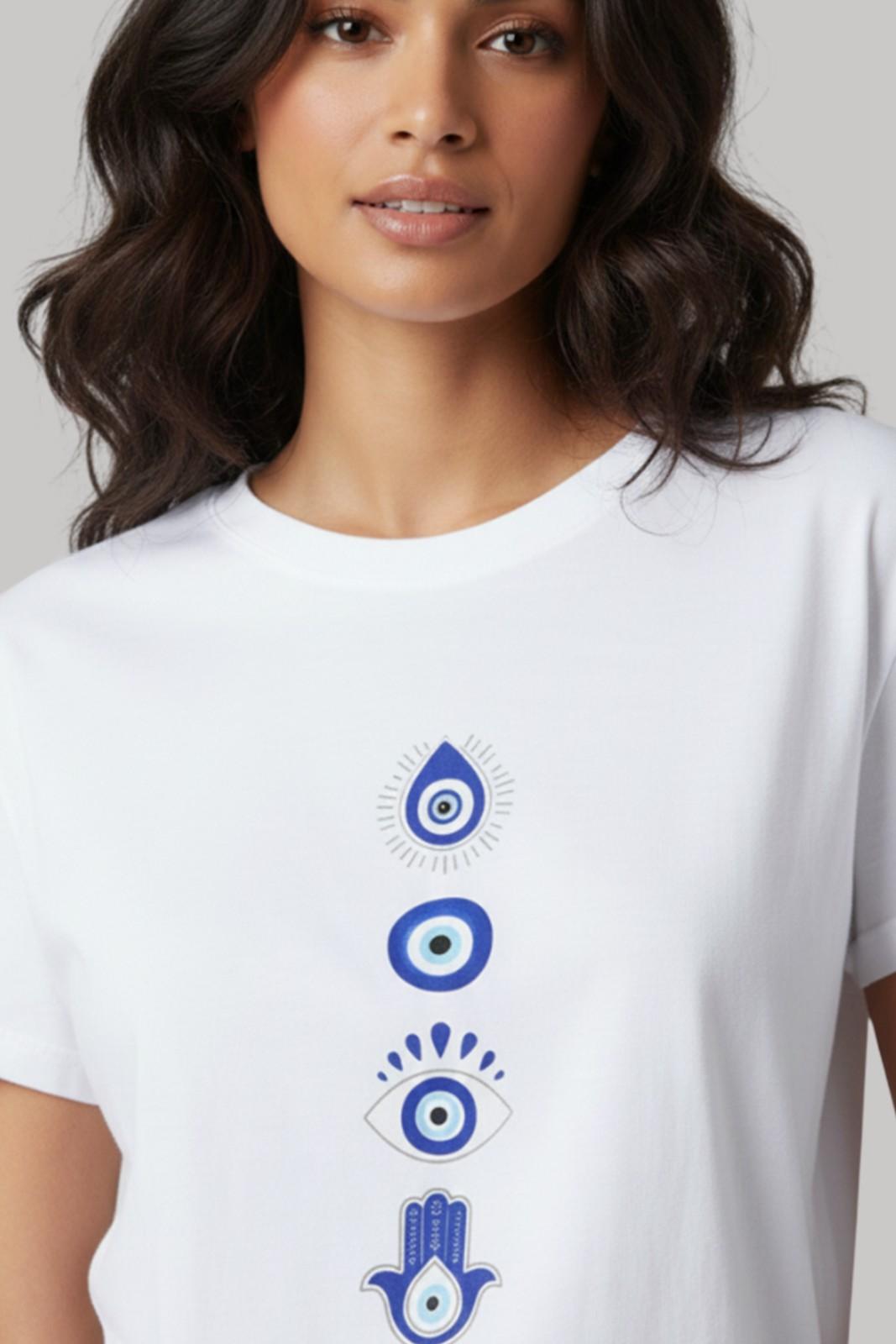 EVIL EYE GRAPHIC PRINTED REGULAR T-SHIRT