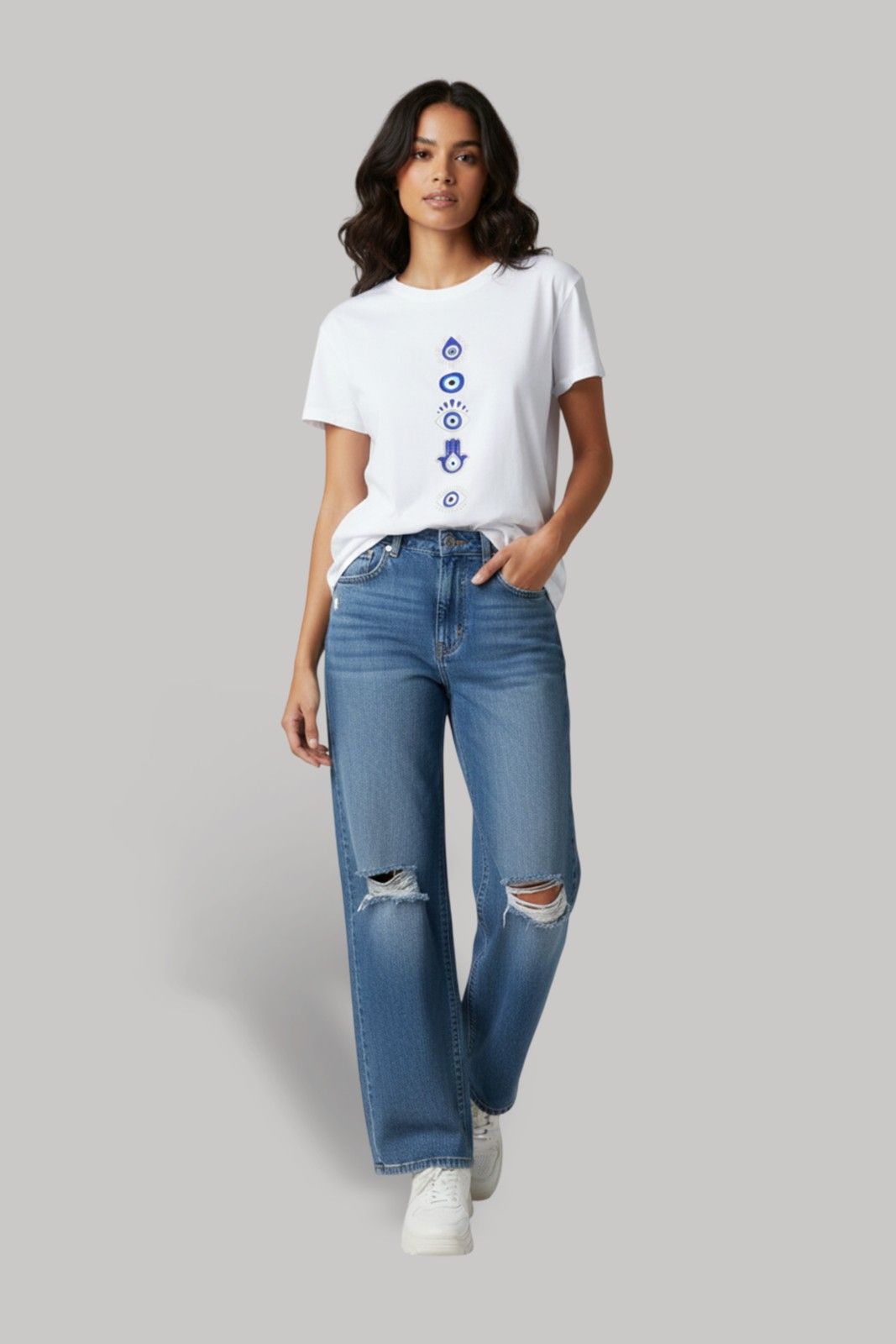 EVIL EYE GRAPHIC PRINTED REGULAR T-SHIRT