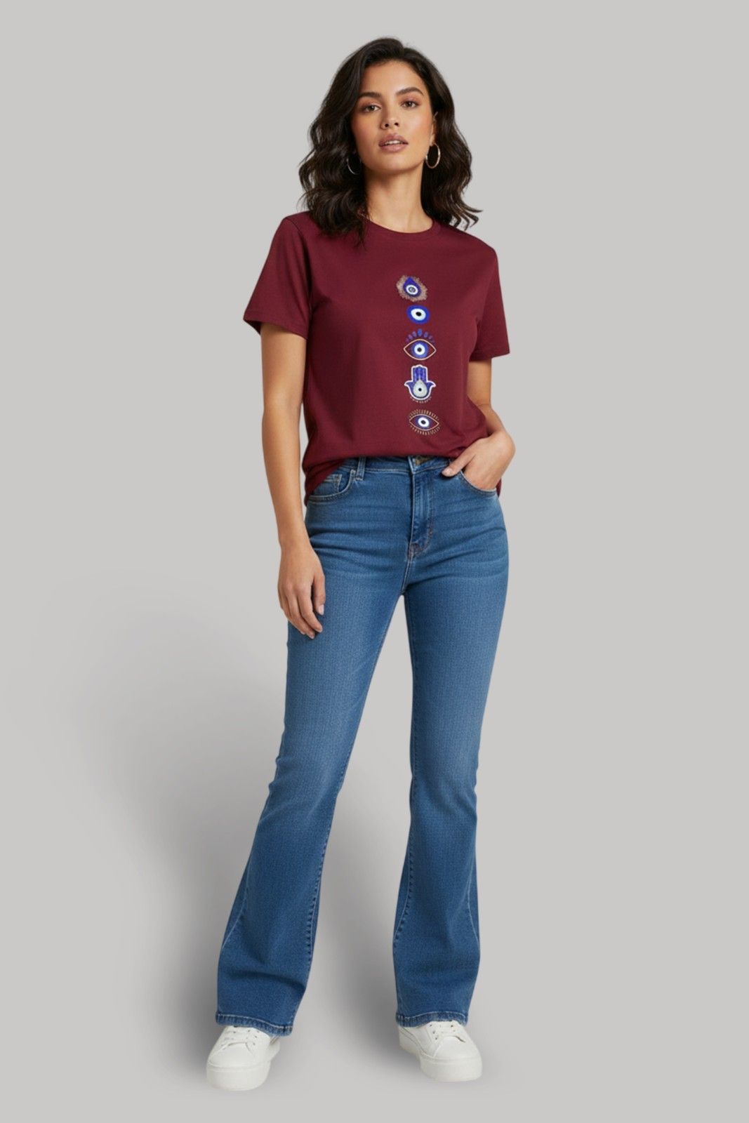 EVIL EYE GRAPHIC PRINTED REGULAR T-SHIRT