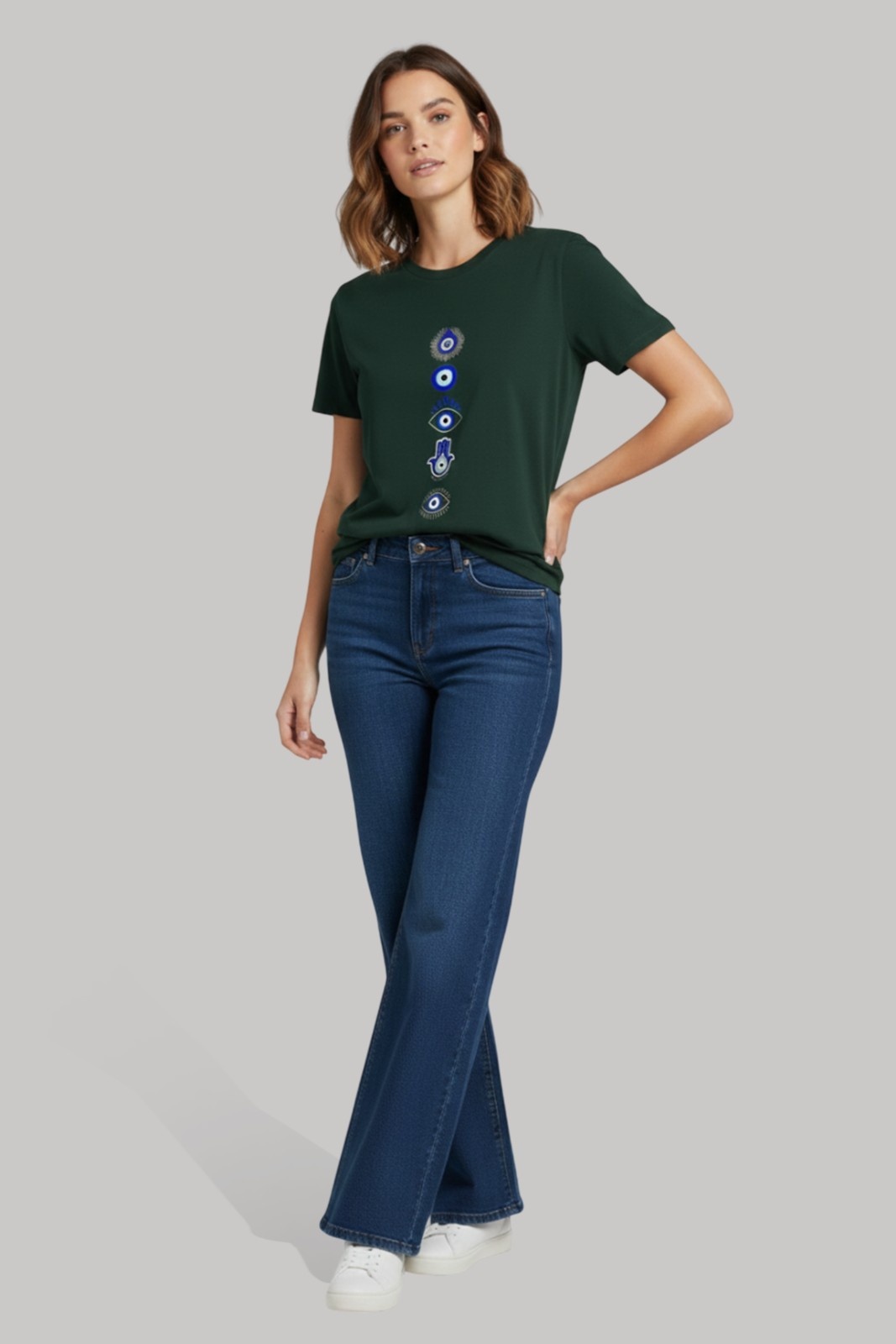 EVIL EYE GRAPHIC PRINTED REGULAR T-SHIRT