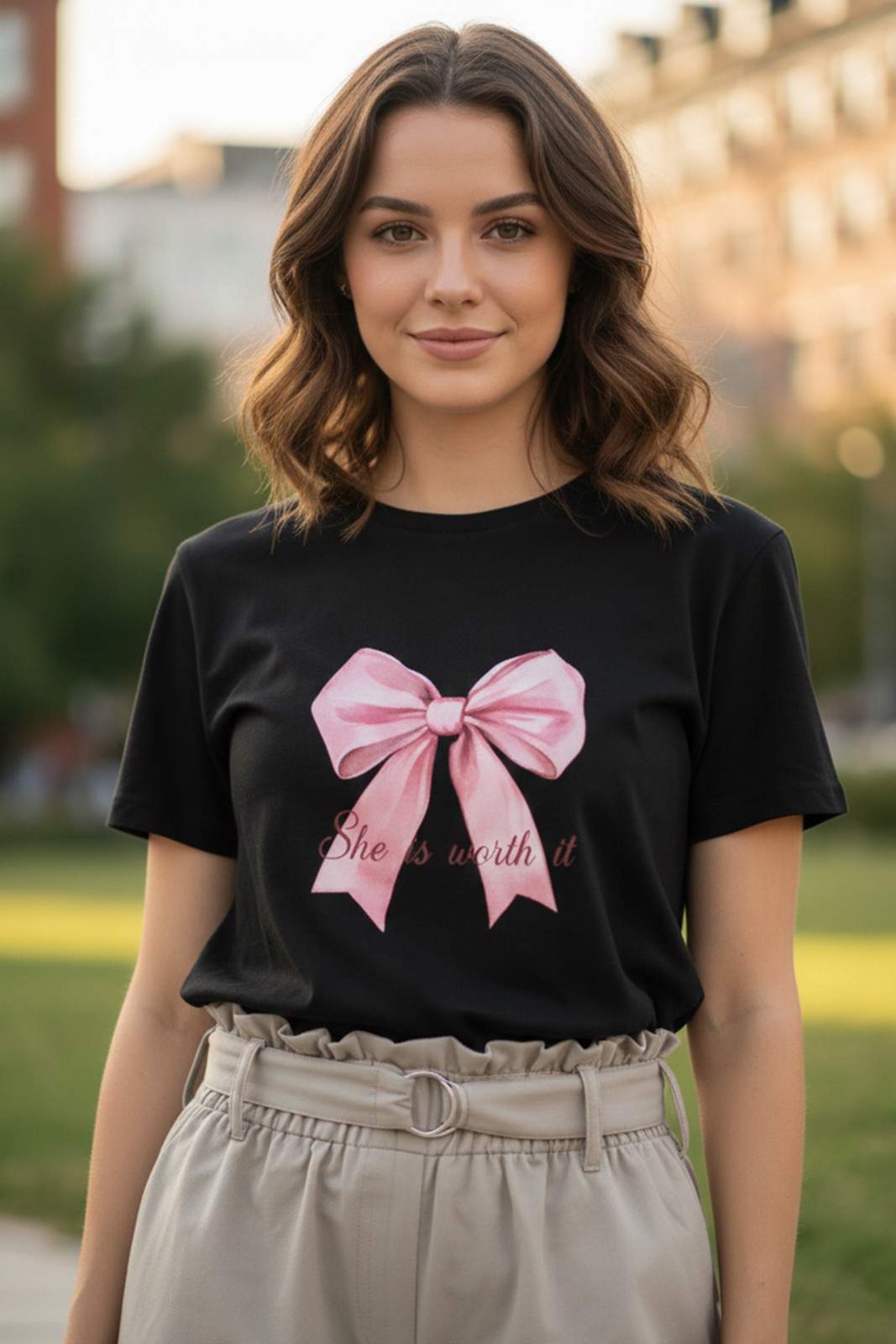 BOW GRAPHIC PRINTED REGULAR T-SHIRT