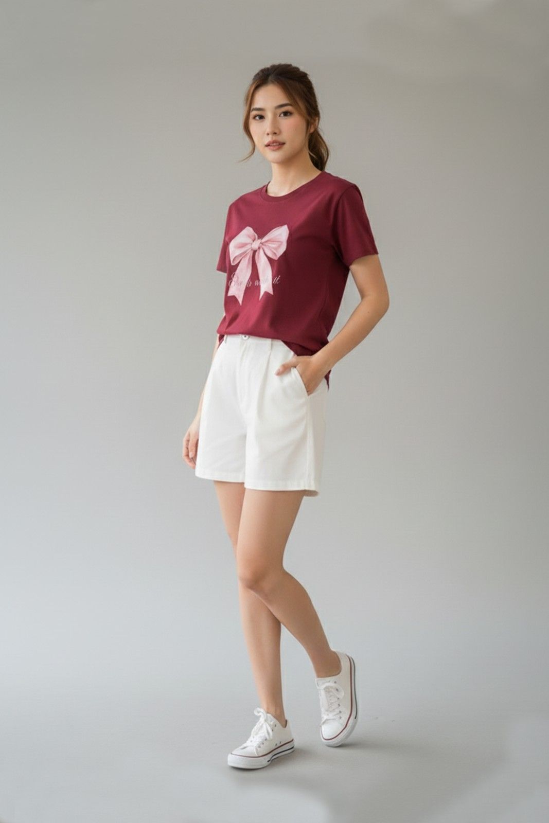 BOW GRAPHIC PRINTED REGULAR T-SHIRT