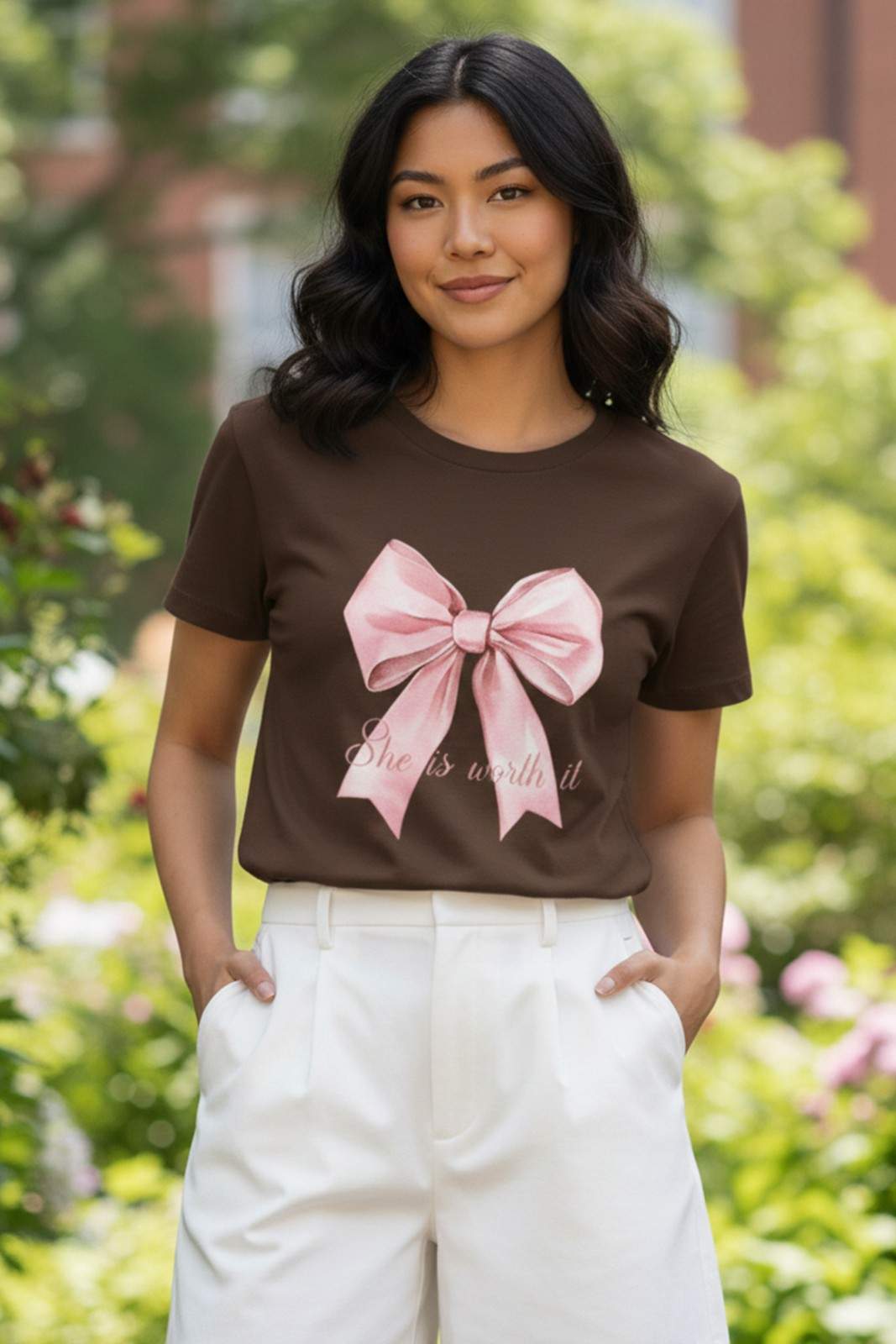 BOW GRAPHIC PRINTED REGULAR T-SHIRT