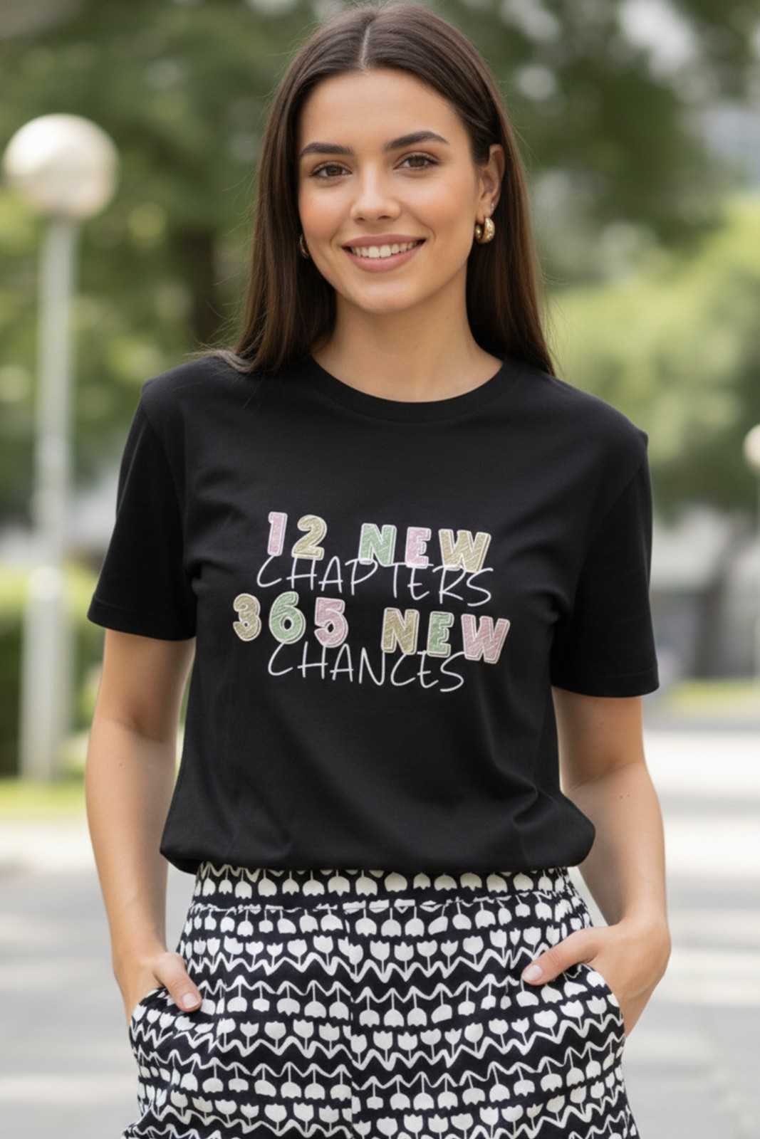NEW YEAR GRAPHIC PRINTED REGULAR T-SHIRT