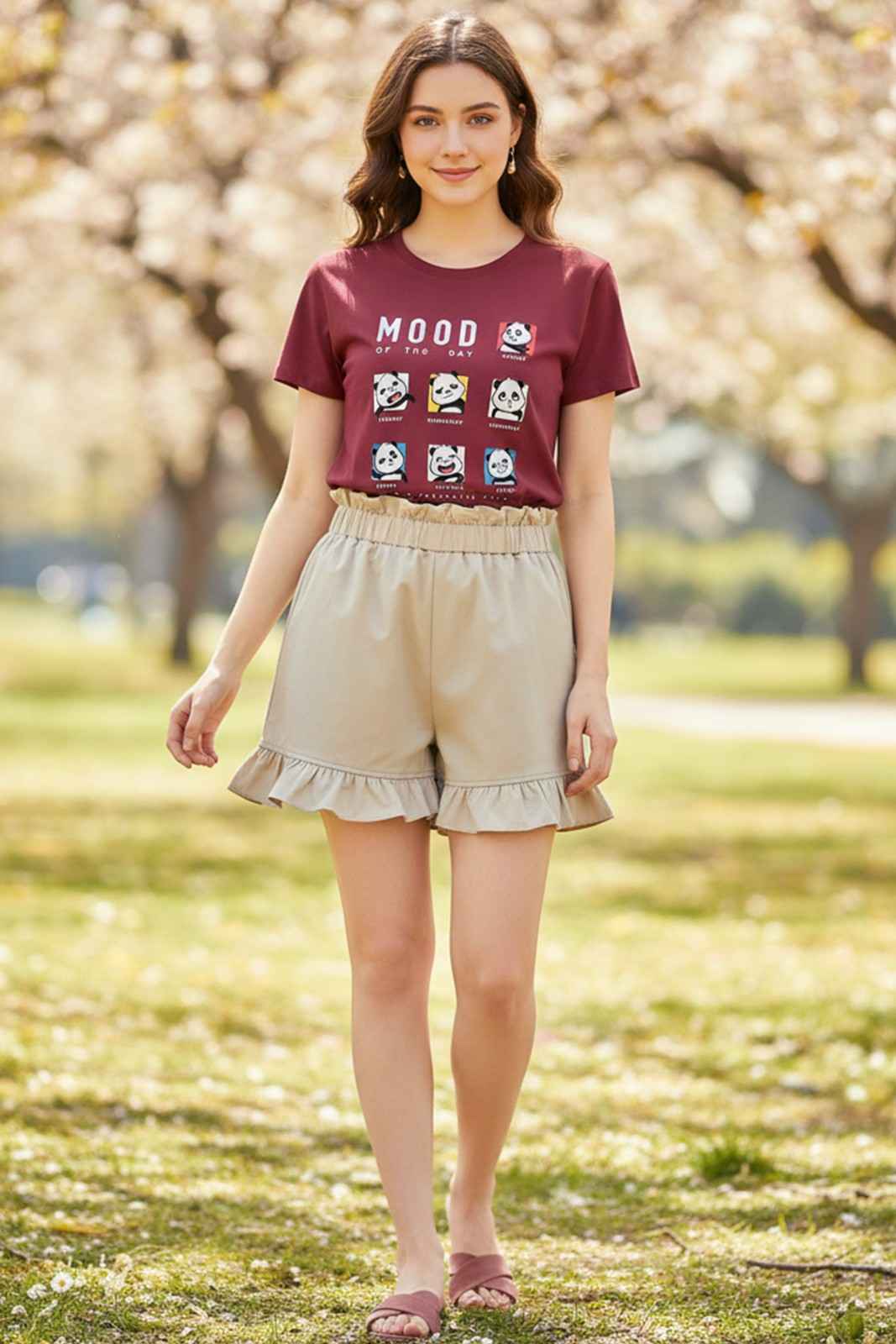 PANDA'S MOOD PRINTED REGULAR T-SHIRT