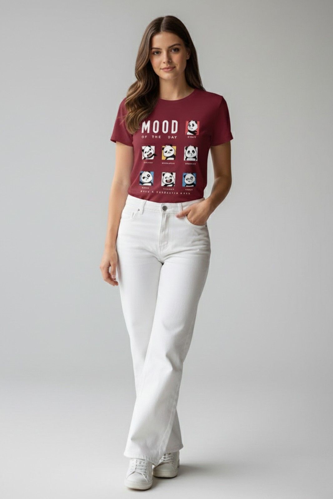 PANDA'S MOOD PRINTED REGULAR T-SHIRT