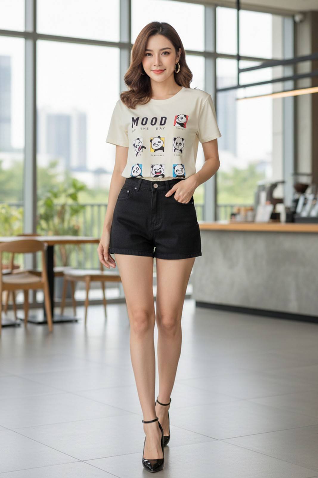 PANDA'S MOOD PRINTED REGULAR T-SHIRT