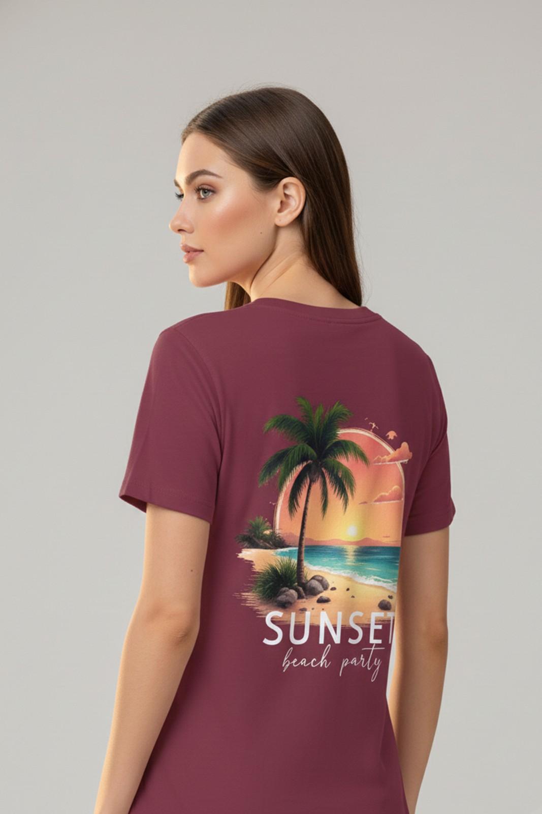 SUNSET GRAPHIC PRINTED REGULAR T-SHIRT