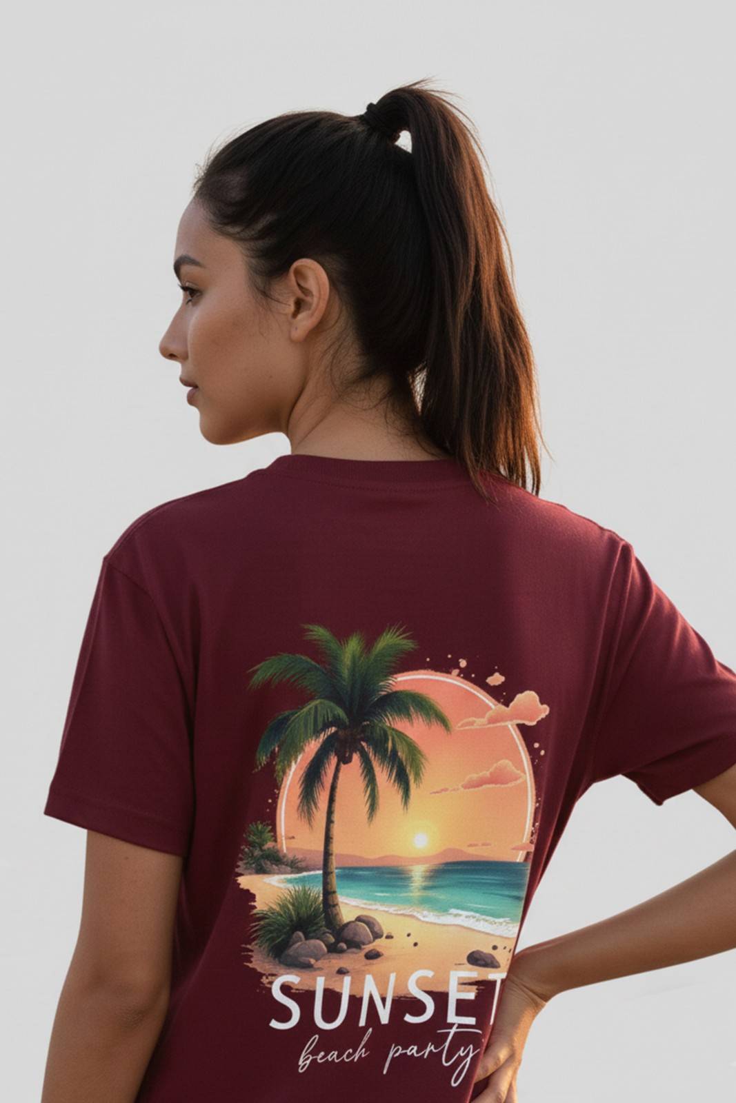 SUNSET GRAPHIC PRINTED REGULAR T-SHIRT