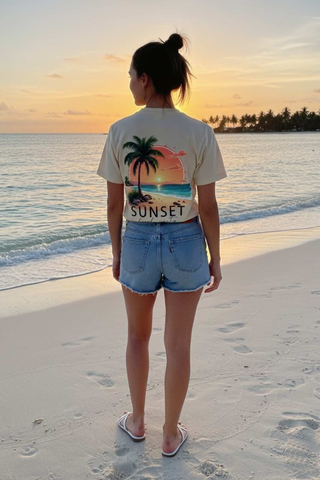 SUNSET GRAPHIC PRINTED REGULAR T-SHIRT
