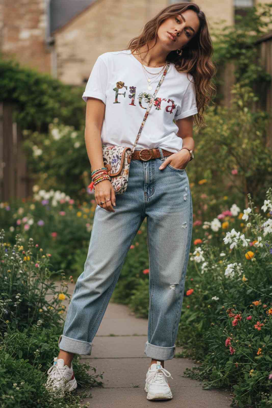 FLORA GRAPHIC PRINTED REGULAR TEE