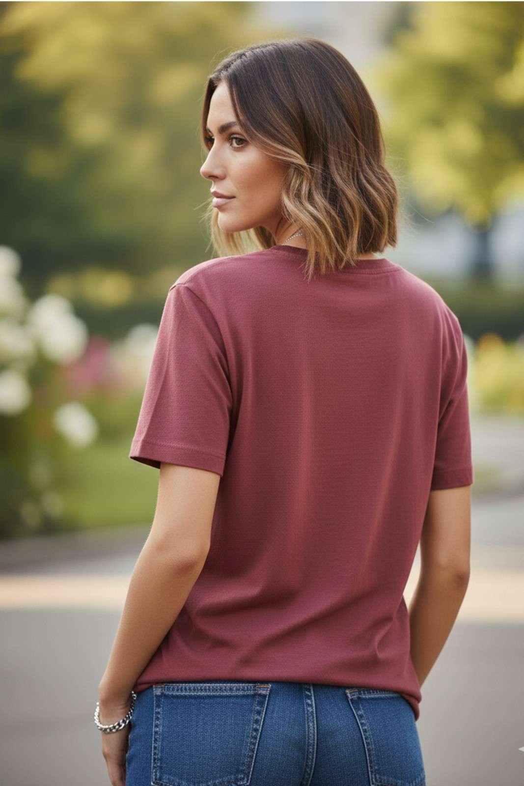 FLYING CRANES GRAPHIC PRINT TEE