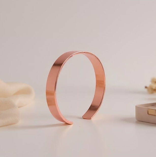 Elegant Rose Gold-Plated Open Cuff Bracelet Kada