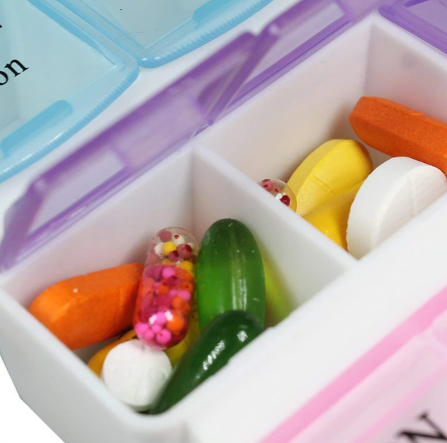 Weekly 7-Day Pill Organizer Box – 4 Row, 28 Compartments Tablet Case