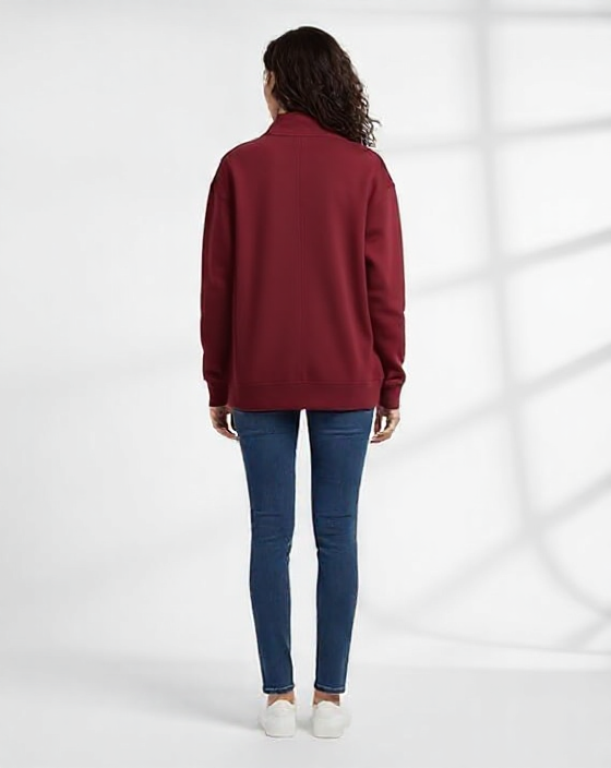 Quarter-Zip Pullover Sweatshirt for Woman Comfortable Hoodie for Women Zipper Sweatshirt Hooded Jacket for Woman Casual Wear Hoodie Full Zipper Hoodies for Girls