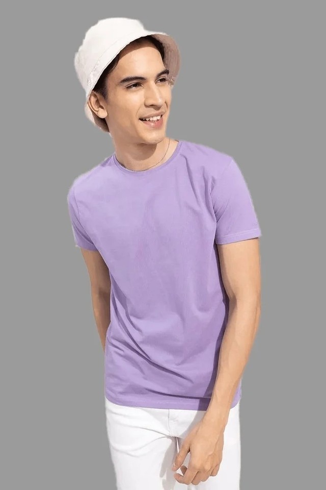 Men’s Plain Lavender Cotton T-Shirt – So...